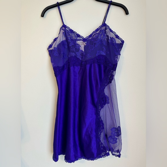 Victoria’s Secret Vintage Gold Label Purple Lace Nightgown - Picture 1 of 7